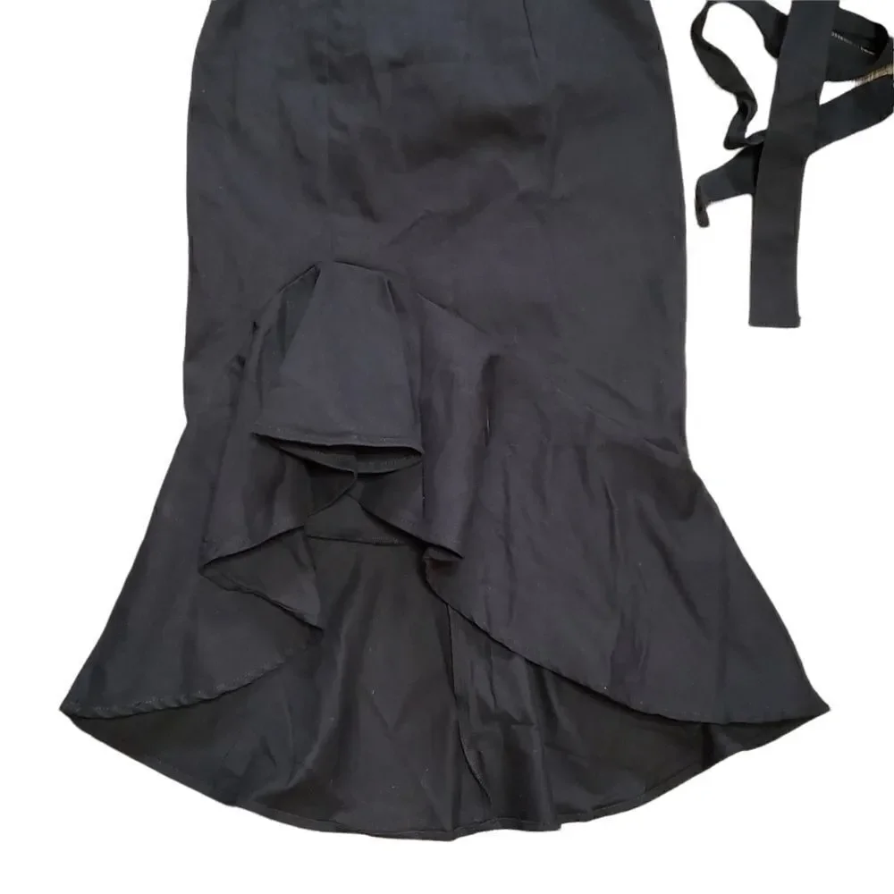 VICI Presentation Cotton Strapless Ruffles Midi Dress MEDIUM - Picture 8 of 16